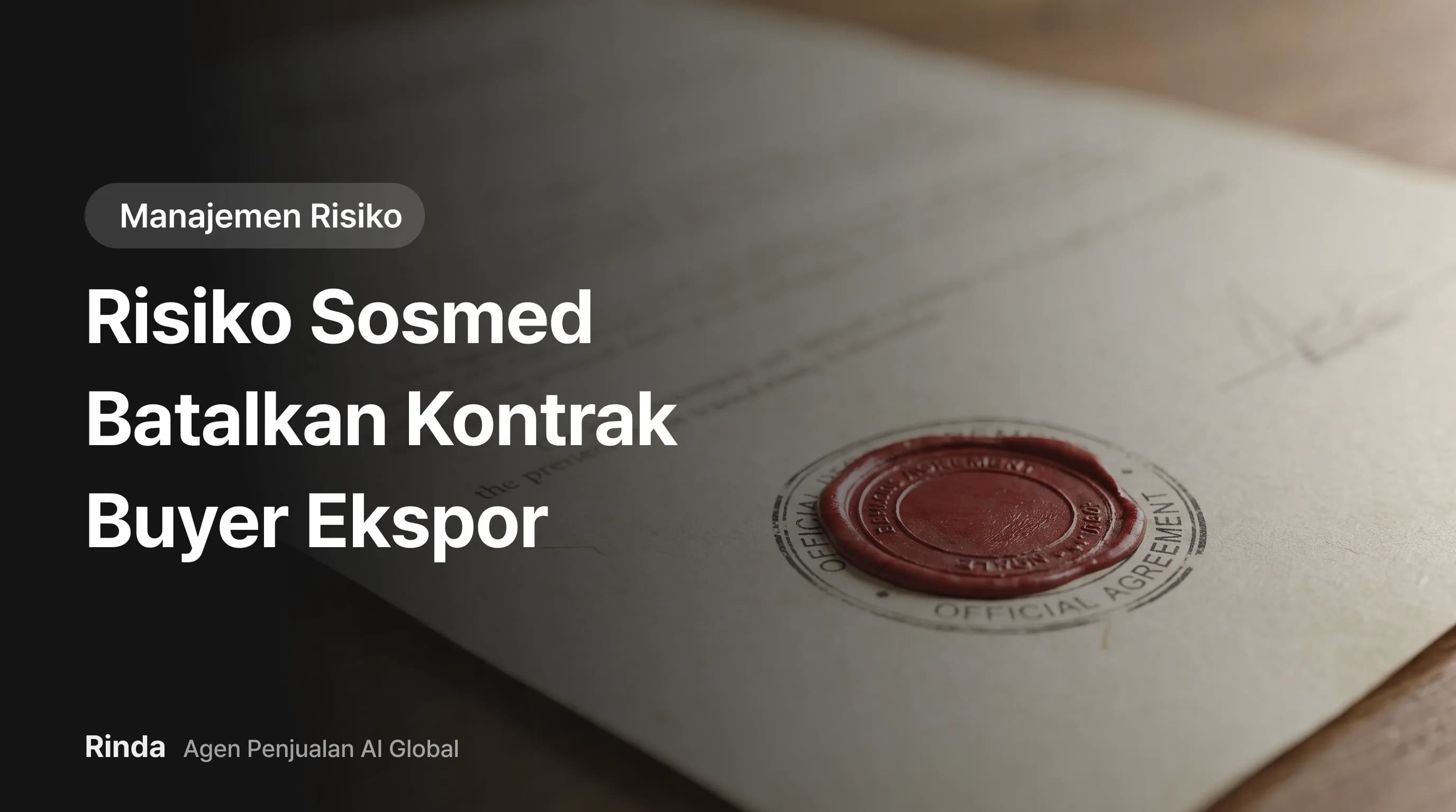 Risiko Sosmed Batalkan Kontrak Buyer Ekspor