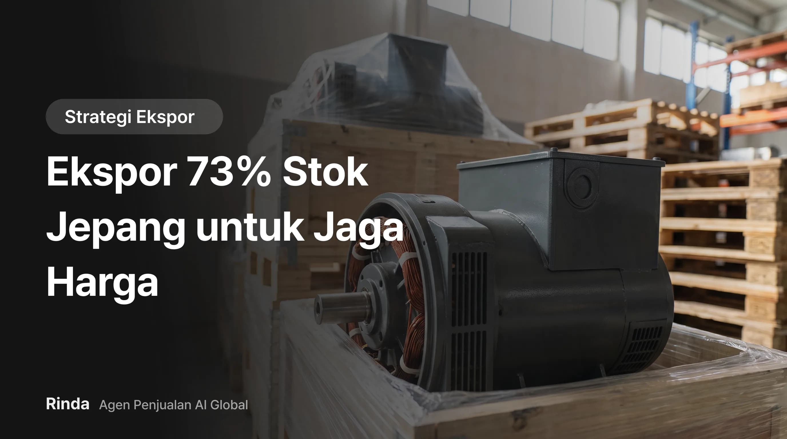 Ekspor 73% Stok Jepang untuk Jaga Harga