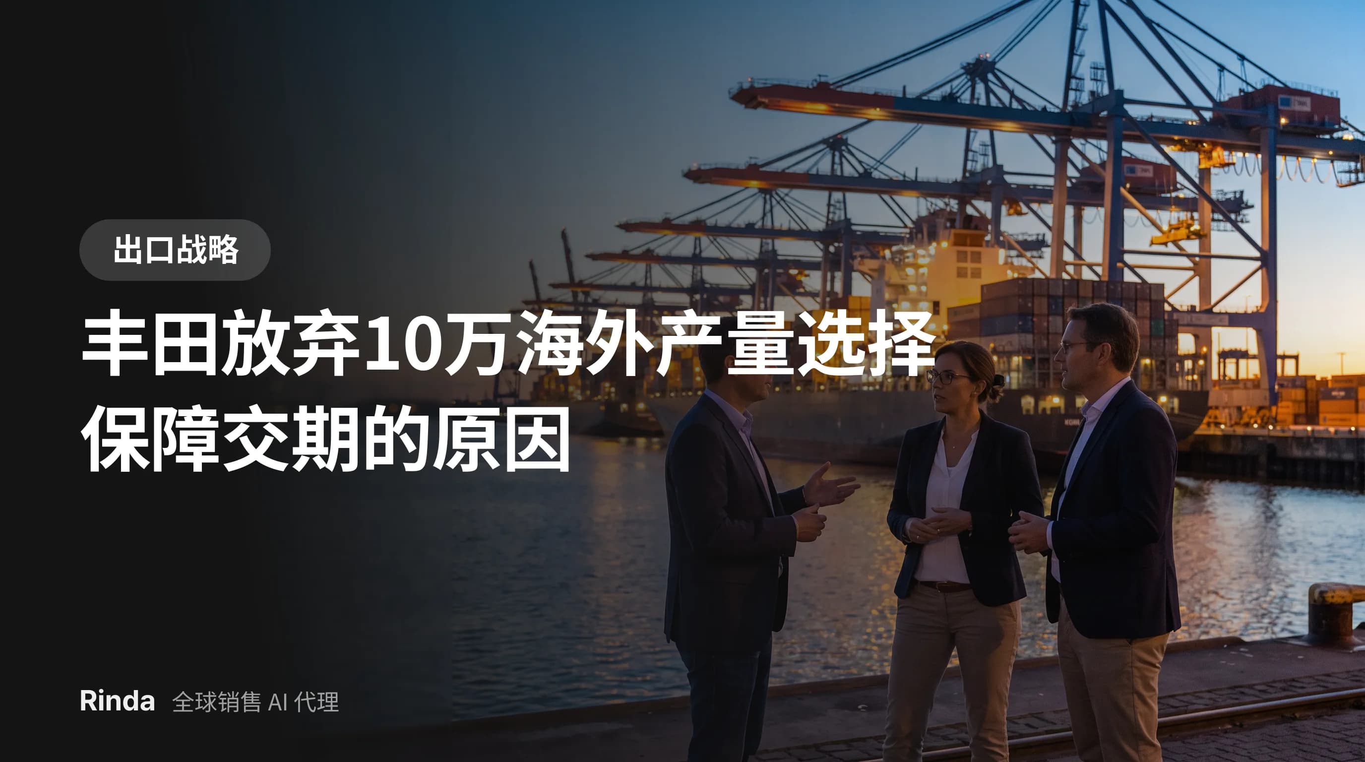 丰田放弃10万海外产量选择保障交期的原因