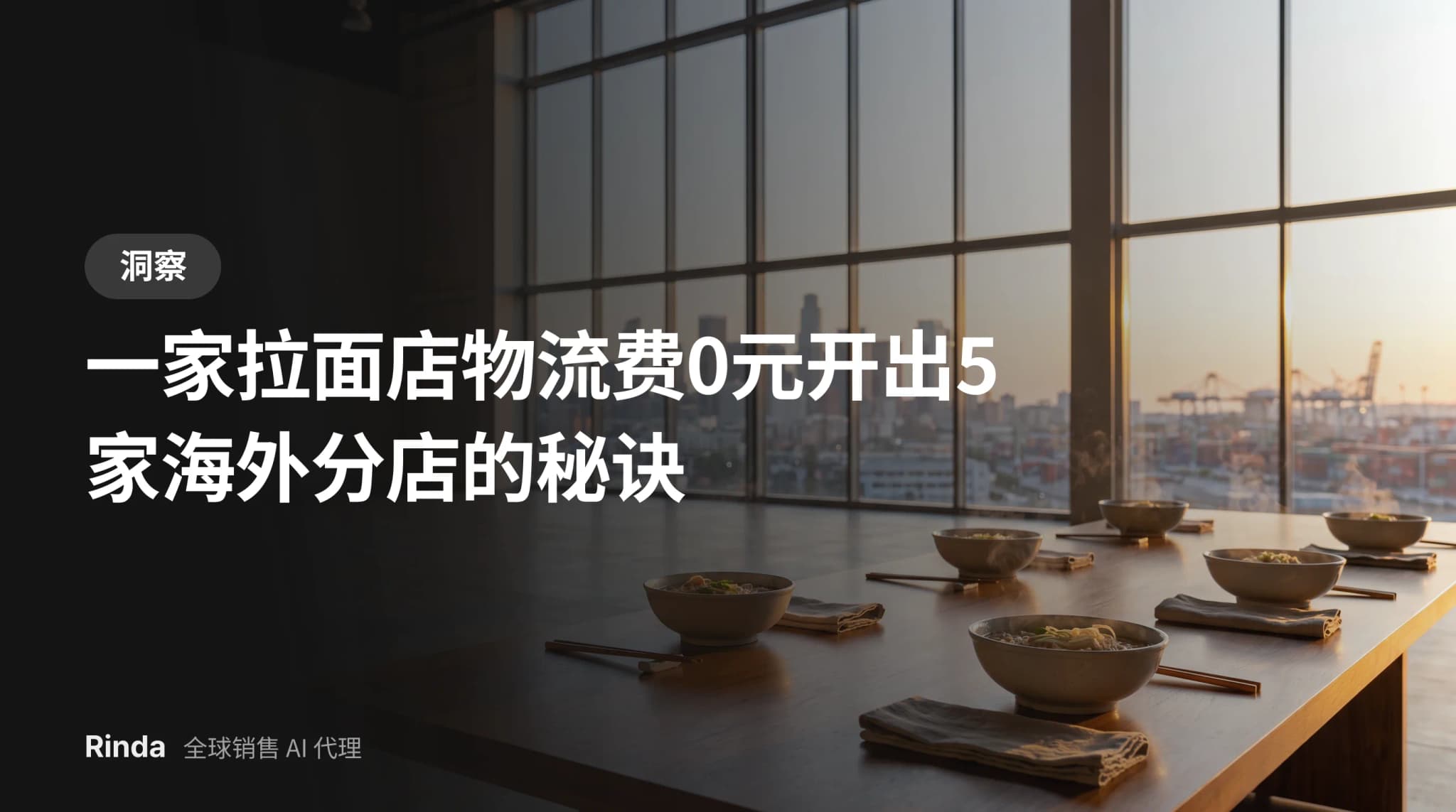 一家拉面店物流费0元开出5家海外分店的秘诀