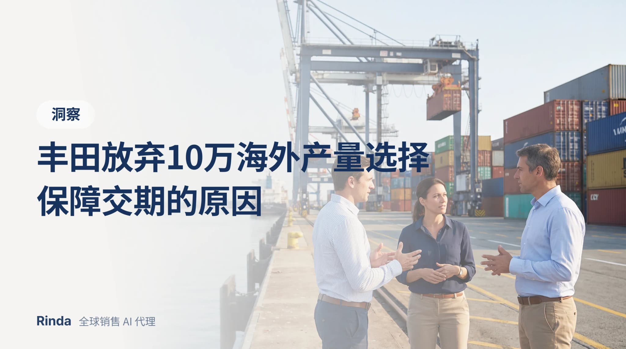 丰田放弃10万海外产量选择保障交期的原因